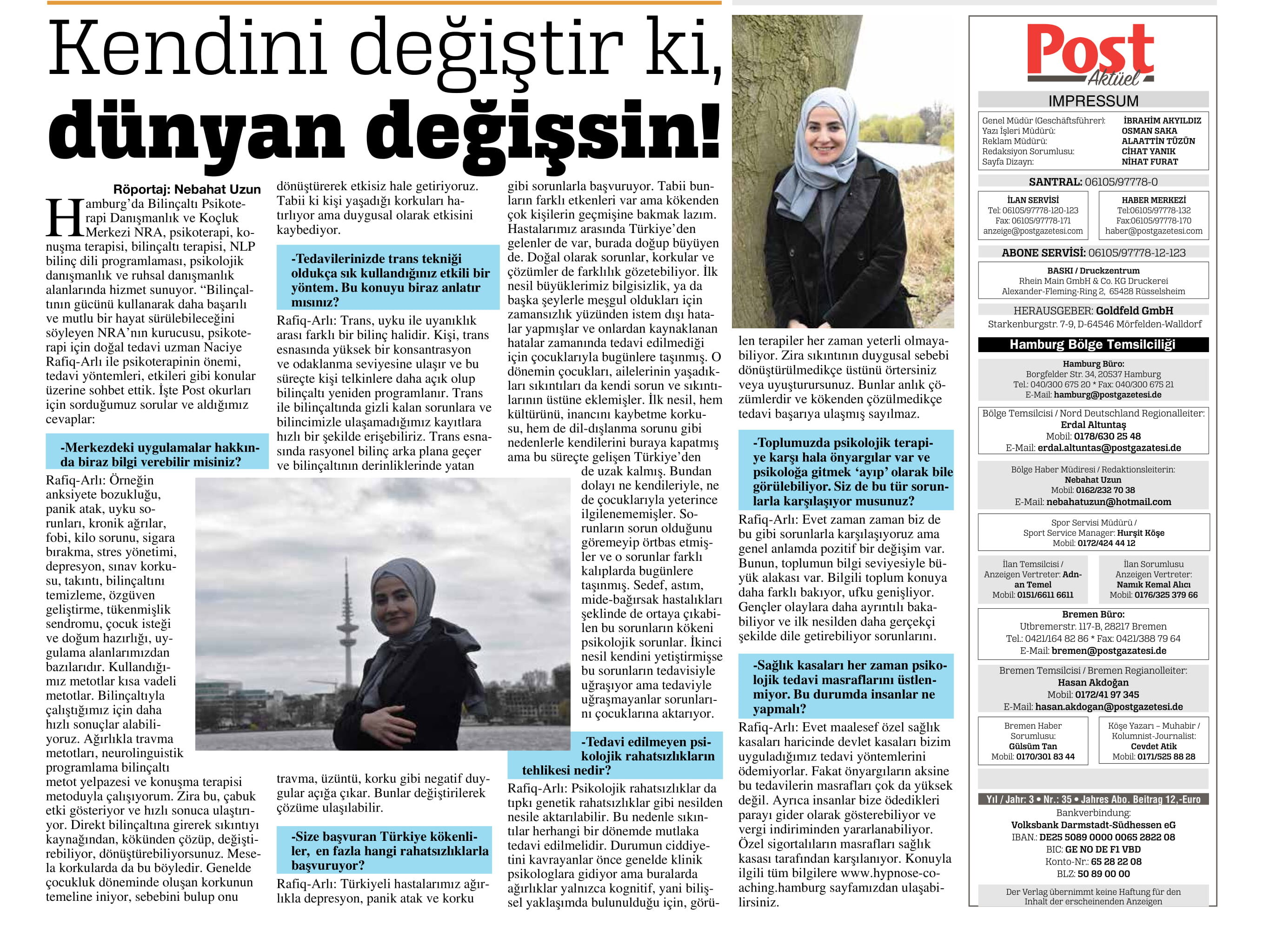 Zeitungsartikel von der Post/ Post'tan gazete yazısı